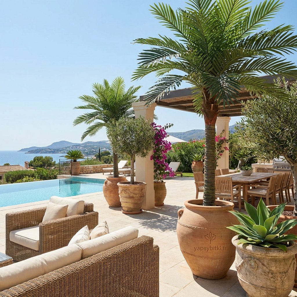 Villa terası için UV korumalı dış mekan yapay bitkiler